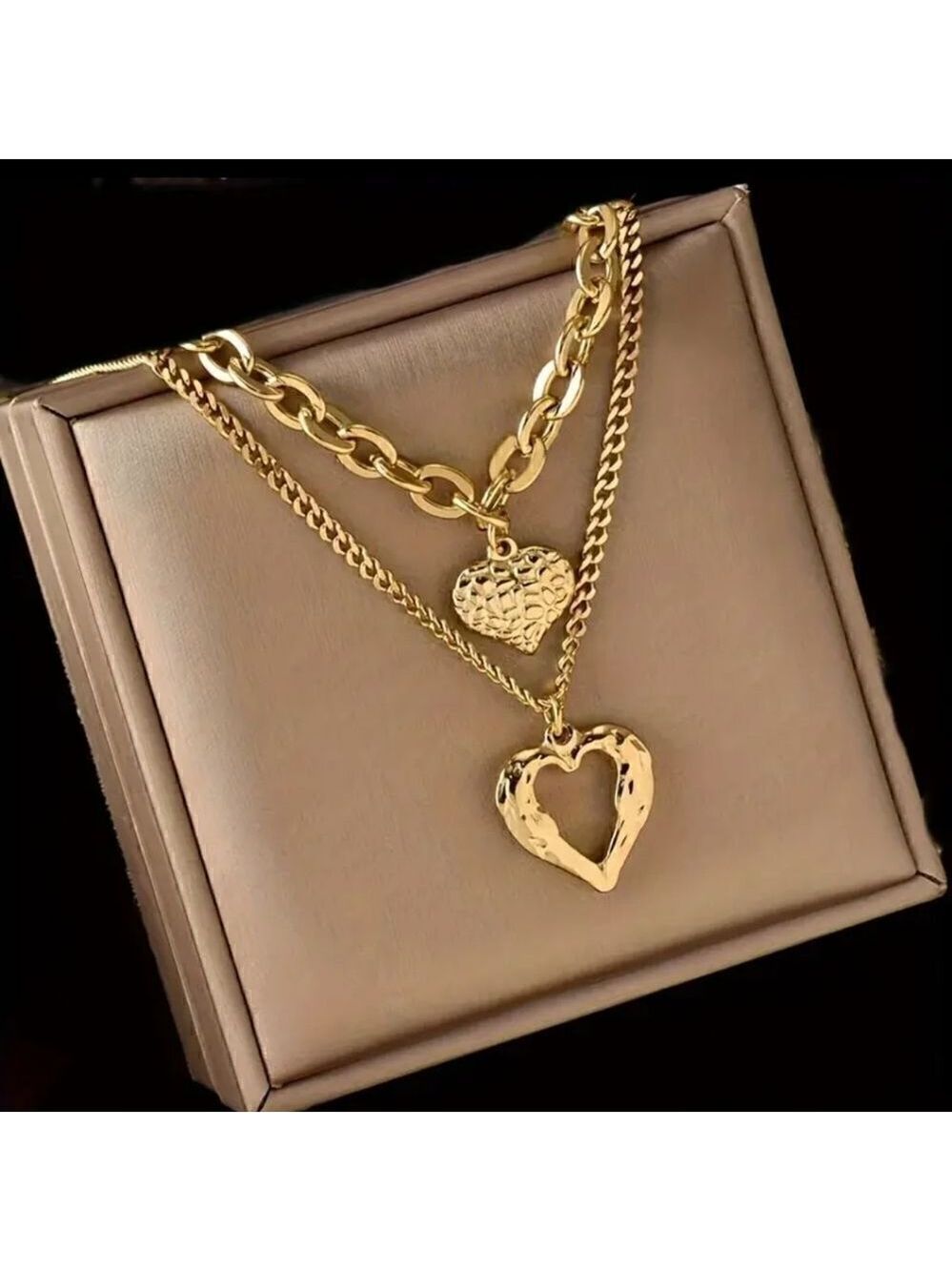 Heart Necklaces in Gold Plated Stainless Steel